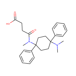 CN(C)C1(c2ccccc2)CCC(c2ccccc2)(N(C)C(=O)CCC(=O)O)CC1 ZINC000140123806