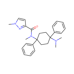 CN(C)C1(c2ccccc2)CCC(c2ccccc2)(N(C)C(=O)c2ccn(C)n2)CC1 ZINC000140695822