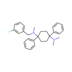 CN(C)C1(c2ccccc2)CCC(c2ccccc2)(N(C)Cc2cccc(F)c2)CC1 ZINC000204200169