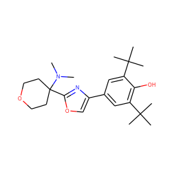 CN(C)C1(c2nc(-c3cc(C(C)(C)C)c(O)c(C(C)(C)C)c3)co2)CCOCC1 ZINC000043205397