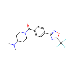 CN(C)C1CCN(C(=O)c2ccc(-c3noc(C(F)(F)F)n3)cc2)CC1 ZINC000219381270