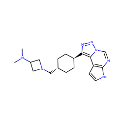 CN(C)C1CN(C[C@H]2CC[C@H](c3nnn4cnc5[nH]ccc5c34)CC2)C1 ZINC001772640346