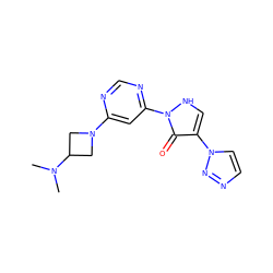 CN(C)C1CN(c2cc(-n3[nH]cc(-n4ccnn4)c3=O)ncn2)C1 ZINC000096176110