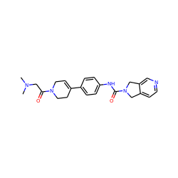 CN(C)CC(=O)N1CC=C(c2ccc(NC(=O)N3Cc4ccncc4C3)cc2)CC1 ZINC000167005899