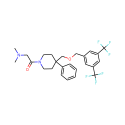 CN(C)CC(=O)N1CCC(COCc2cc(C(F)(F)F)cc(C(F)(F)F)c2)(c2ccccc2)CC1 ZINC000013781993