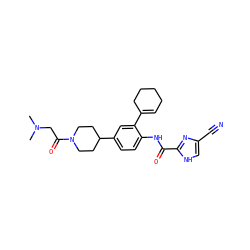 CN(C)CC(=O)N1CCC(c2ccc(NC(=O)c3nc(C#N)c[nH]3)c(C3=CCCCC3)c2)CC1 ZINC000038226716