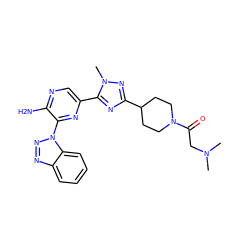 CN(C)CC(=O)N1CCC(c2nc(-c3cnc(N)c(-n4nnc5ccccc54)n3)n(C)n2)CC1 ZINC000474609319