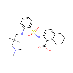 CN(C)CC(C)(C)CNc1ccccc1S(=O)(=O)Nc1ccc2c(c1C(=O)O)CCCC2 ZINC000014964448