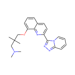 CN(C)CC(C)(C)COc1cccc2ccc(-c3nnc4ccccn34)nc12 ZINC000096174967