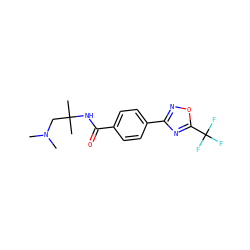 CN(C)CC(C)(C)NC(=O)c1ccc(-c2noc(C(F)(F)F)n2)cc1 ZINC000142957971