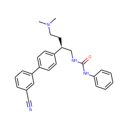 CN(C)CC[C@@H](CNC(=O)Nc1ccccc1)c1ccc(-c2cccc(C#N)c2)cc1 ZINC000028115797