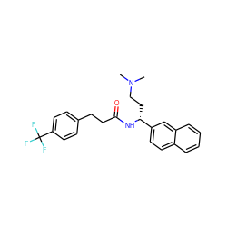 CN(C)CC[C@@H](NC(=O)CCc1ccc(C(F)(F)F)cc1)c1ccc2ccccc2c1 ZINC000028654040