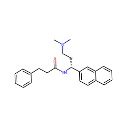 CN(C)CC[C@@H](NC(=O)CCc1ccccc1)c1ccc2ccccc2c1 ZINC000028654036