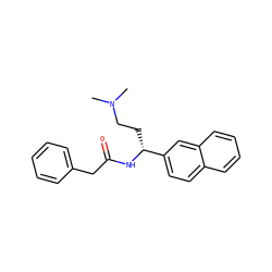 CN(C)CC[C@@H](NC(=O)Cc1ccccc1)c1ccc2ccccc2c1 ZINC000028654015