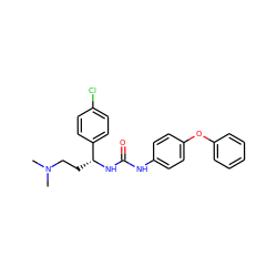 CN(C)CC[C@@H](NC(=O)Nc1ccc(Oc2ccccc2)cc1)c1ccc(Cl)cc1 ZINC000013684852