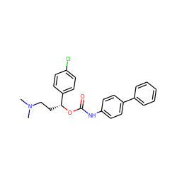 CN(C)CC[C@@H](OC(=O)Nc1ccc(-c2ccccc2)cc1)c1ccc(Cl)cc1 ZINC000013684774