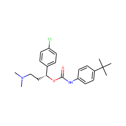 CN(C)CC[C@@H](OC(=O)Nc1ccc(C(C)(C)C)cc1)c1ccc(Cl)cc1 ZINC000013684804