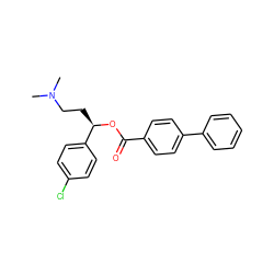 CN(C)CC[C@@H](OC(=O)c1ccc(-c2ccccc2)cc1)c1ccc(Cl)cc1 ZINC000013684606