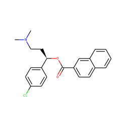 CN(C)CC[C@@H](OC(=O)c1ccc2ccccc2c1)c1ccc(Cl)cc1 ZINC000013684613