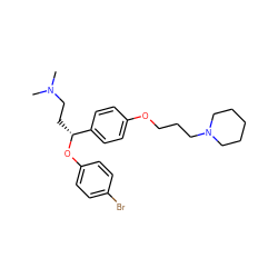 CN(C)CC[C@@H](Oc1ccc(Br)cc1)c1ccc(OCCCN2CCCCC2)cc1 ZINC000028892954