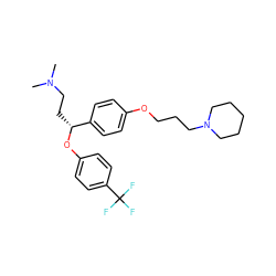 CN(C)CC[C@@H](Oc1ccc(C(F)(F)F)cc1)c1ccc(OCCCN2CCCCC2)cc1 ZINC000028892771