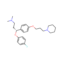 CN(C)CC[C@@H](Oc1ccc(F)cc1)c1ccc(OCCCN2CCCCC2)cc1 ZINC000028892911