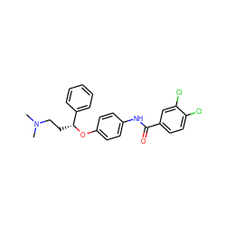 CN(C)CC[C@@H](Oc1ccc(NC(=O)c2ccc(Cl)c(Cl)c2)cc1)c1ccccc1 ZINC000169345062