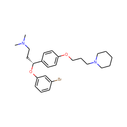 CN(C)CC[C@@H](Oc1cccc(Br)c1)c1ccc(OCCCN2CCCCC2)cc1 ZINC000028892965