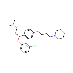 CN(C)CC[C@@H](Oc1cccc(Cl)c1)c1ccc(OCCCN2CCCCC2)cc1 ZINC000028892931