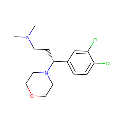 CN(C)CC[C@H](c1ccc(Cl)c(Cl)c1)N1CCOCC1 ZINC000148840143