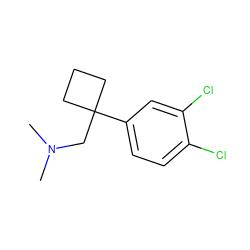 CN(C)CC1(c2ccc(Cl)c(Cl)c2)CCC1 ZINC000066165813