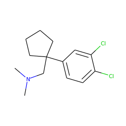 CN(C)CC1(c2ccc(Cl)c(Cl)c2)CCCC1 ZINC000066136530