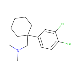 CN(C)CC1(c2ccc(Cl)c(Cl)c2)CCCCC1 ZINC000066136521