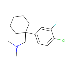 CN(C)CC1(c2ccc(Cl)c(F)c2)CCCCC1 ZINC000066074046