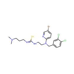 CN(C)CCC/N=C(\S)NCCN(Cc1ccc(Cl)c(Cl)c1)c1ccc(Br)cn1 ZINC000013782015