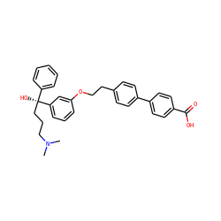 CN(C)CCC[C@@](O)(c1ccccc1)c1cccc(OCCc2ccc(-c3ccc(C(=O)O)cc3)cc2)c1 ZINC000064526653