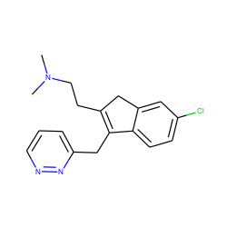 CN(C)CCC1=C(Cc2cccnn2)c2ccc(Cl)cc2C1 ZINC000038248076