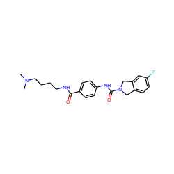 CN(C)CCCCNC(=O)c1ccc(NC(=O)N2Cc3ccc(F)cc3C2)cc1 ZINC000166855623