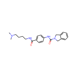 CN(C)CCCCNC(=O)c1ccc(NC(=O)N2Cc3ccccc3C2)cc1 ZINC000166348337