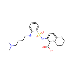 CN(C)CCCCNc1ccccc1S(=O)(=O)Nc1ccc2c(c1C(=O)O)CCCC2 ZINC000014964603