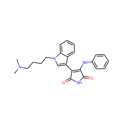 CN(C)CCCCn1cc(C2=C(Nc3ccccc3)C(=O)NC2=O)c2ccccc21 ZINC000028384796