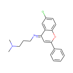 CN(C)CCCN=c1cc(-c2ccccc2)oc2ccc(Cl)cc12 ZINC000238881681