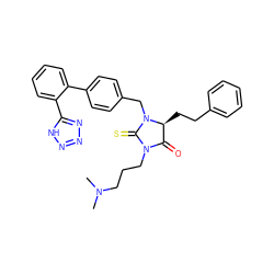 CN(C)CCCN1C(=O)[C@H](CCc2ccccc2)N(Cc2ccc(-c3ccccc3-c3nnn[nH]3)cc2)C1=S ZINC000026967221