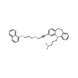 CN(C)CCCN1c2ccccc2CCc2ccc(C#CCOCCCOc3cccc4ccccc34)cc21 ZINC000653844331
