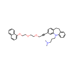 CN(C)CCCN1c2ccccc2CCc2ccc(C#CCOCCOCCOc3cccc4ccccc34)cc21 ZINC000653845419