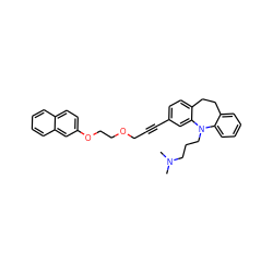 CN(C)CCCN1c2ccccc2CCc2ccc(C#CCOCCOc3ccc4ccccc4c3)cc21 ZINC000653850090