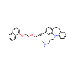 CN(C)CCCN1c2ccccc2CCc2ccc(C#CCOCCOc3cccc4ccccc34)cc21 ZINC000653850050