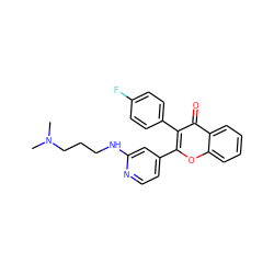 CN(C)CCCNc1cc(-c2oc3ccccc3c(=O)c2-c2ccc(F)cc2)ccn1 ZINC000084712772