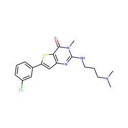 CN(C)CCCNc1nc2cc(-c3cccc(Cl)c3)sc2c(=O)n1C ZINC000061926117