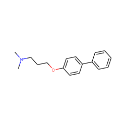 CN(C)CCCOc1ccc(-c2ccccc2)cc1 ZINC000004842179